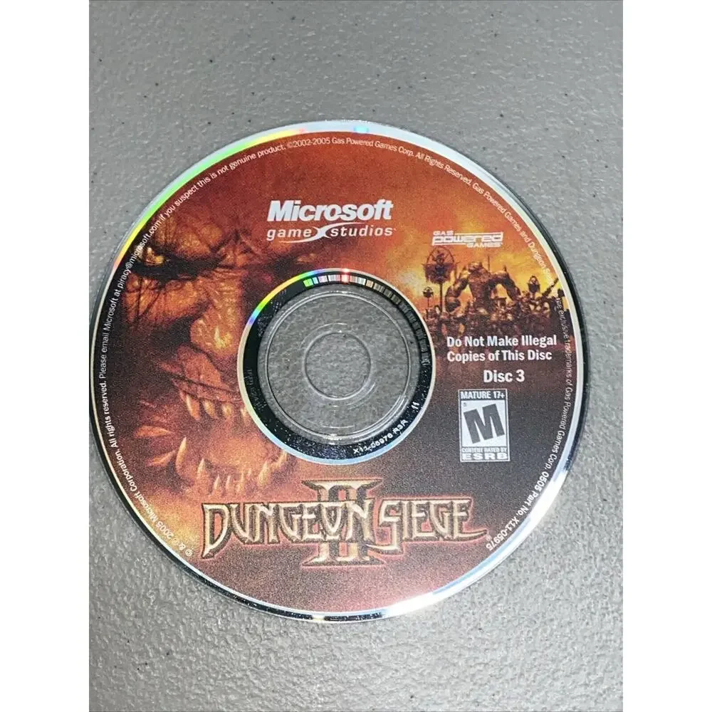 Dungeon Siege II 2 Microsoft PC CD ROM Games 2005 4 Disc Set With Box NO Manual